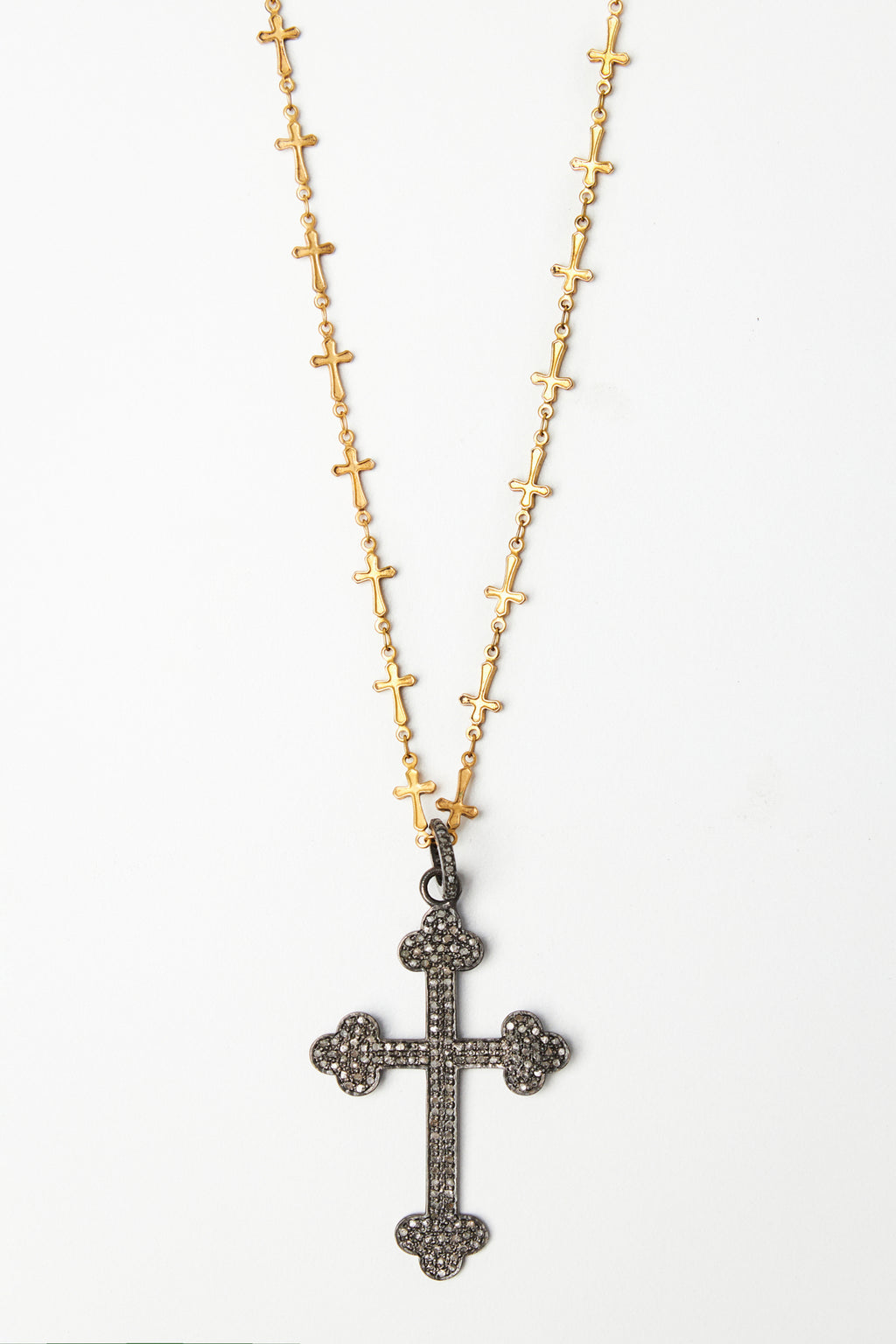Diamond Studded Cross with Cross Chain