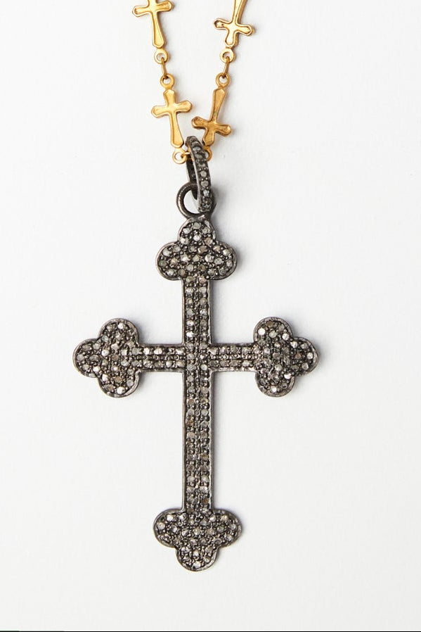 Diamond Studded Cross with Cross Chain