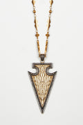 Hammered Gold Arrowhead Pendant Necklace