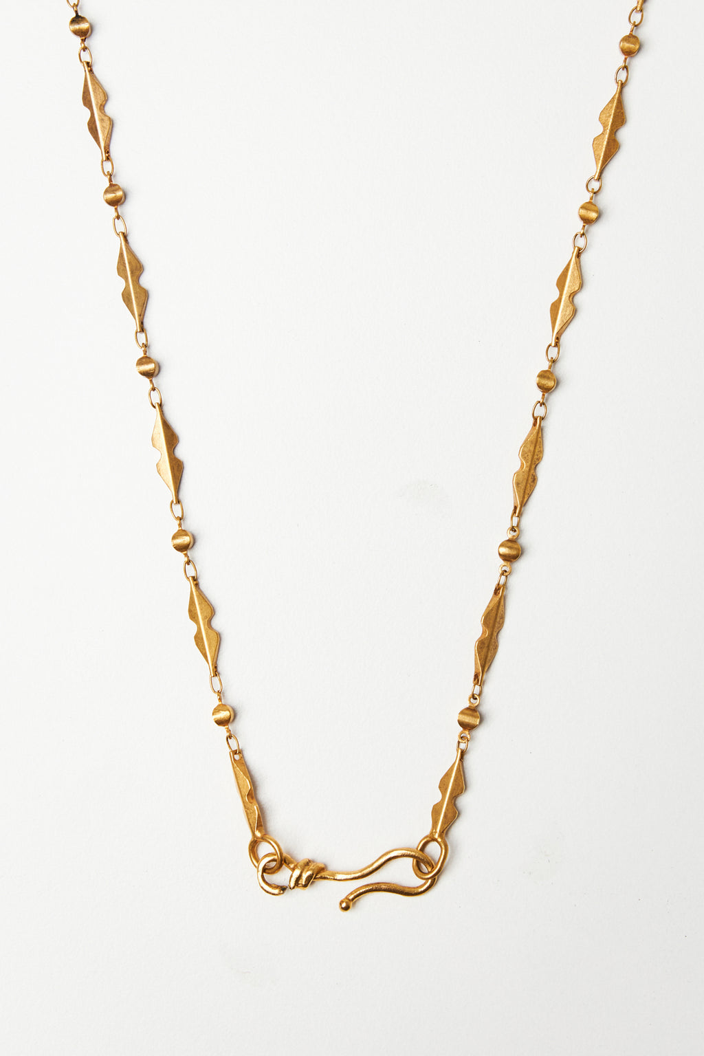 Hammered Gold Arrowhead Pendant Necklace