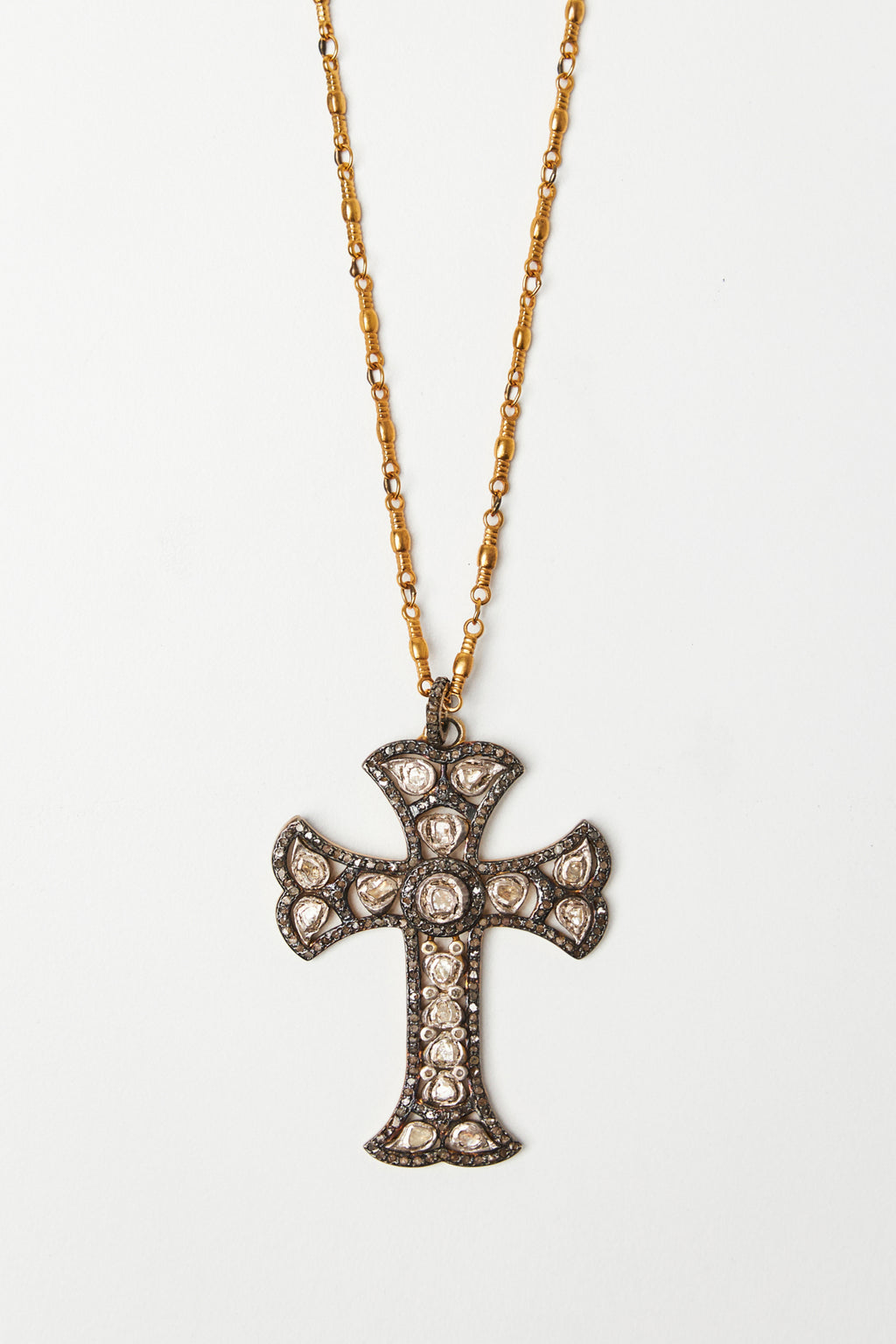 Polki Diamond Cross Necklace