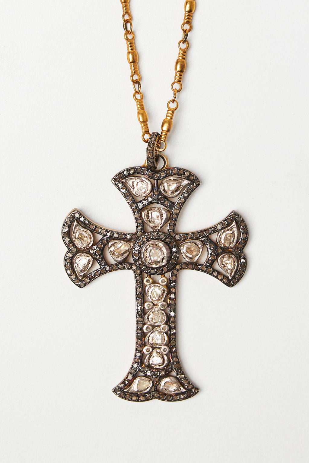Polki Diamond Cross Necklace