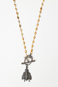 Diamond Studded Honey Bee Charm Necklace