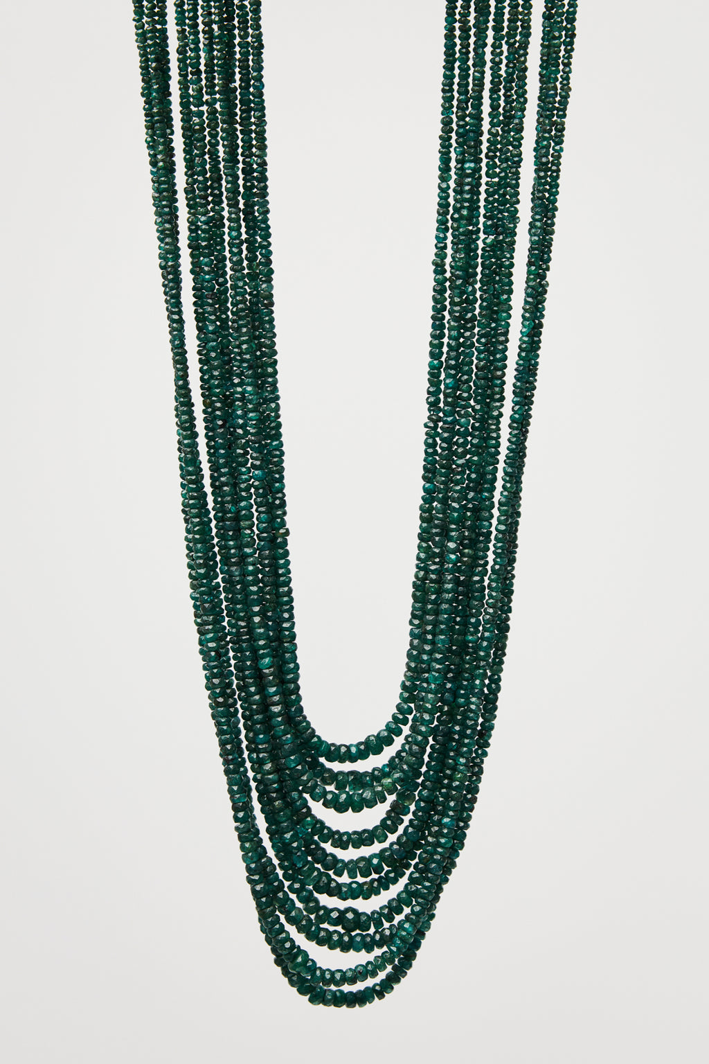 Multi-Strand Emerald Bead Necklace