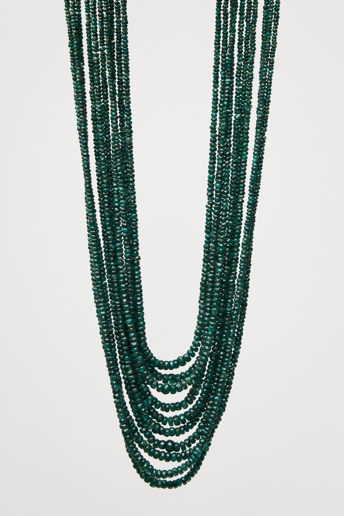 Multi-Strand Emerald Bead Necklace