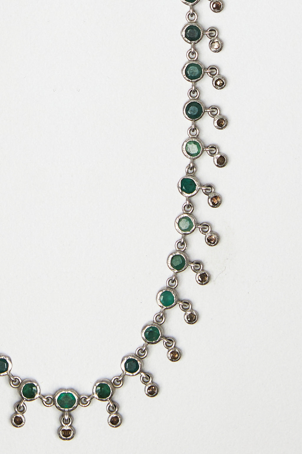 Emerald & Rose Cut Diamond Drip Necklace