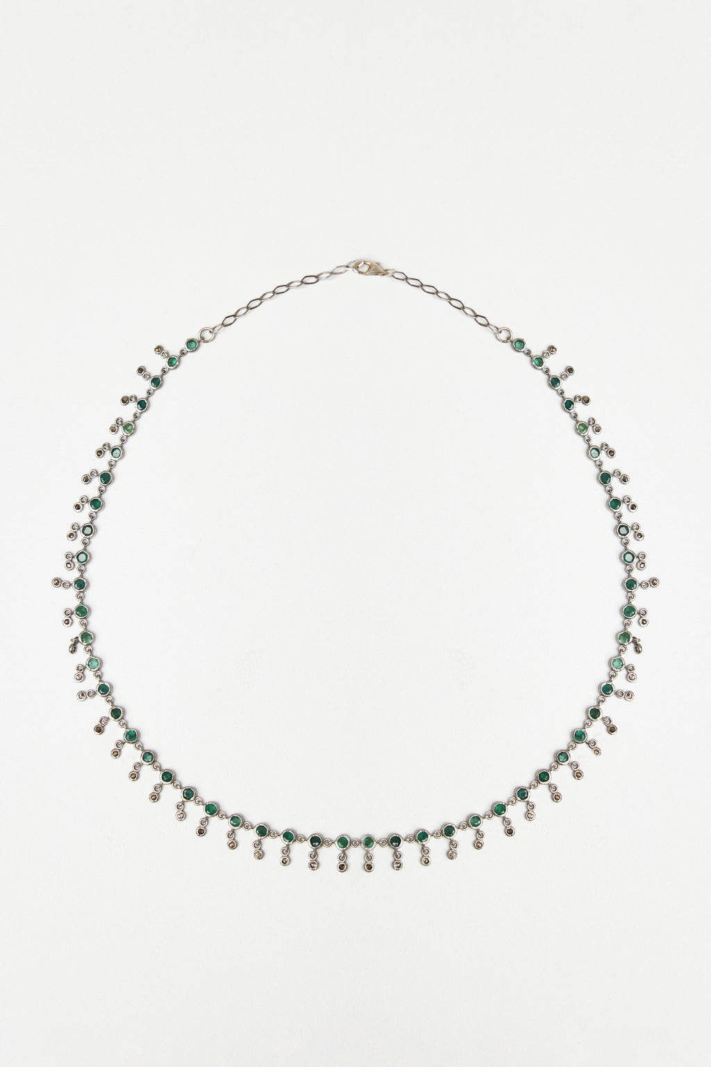 Emerald & Rose Cut Diamond Drip Necklace