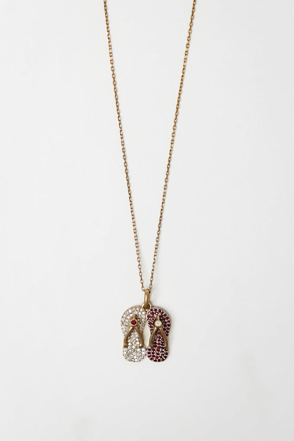 Ruby & Diamond Flip-Flop Pendant Necklace