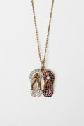 Ruby & Diamond Flip-Flop Pendant Necklace