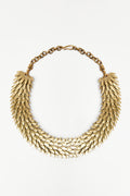 Layered Feather Gold Choker Necklace