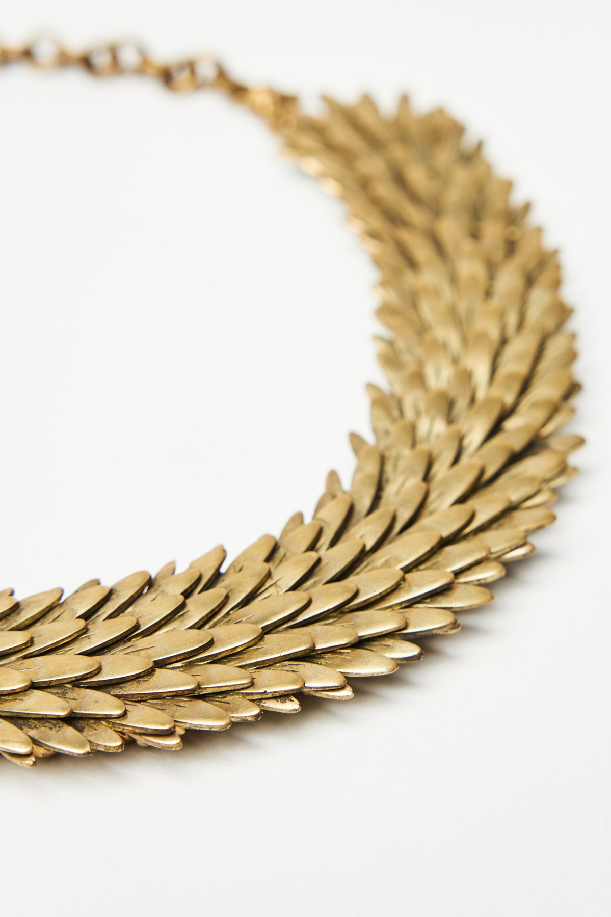 Layered Feather Gold Choker Necklace