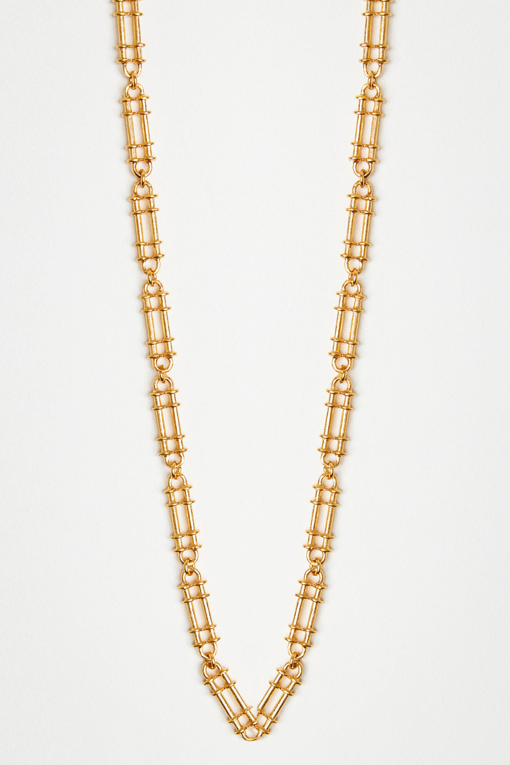 Gold Rectangular Link Necklace