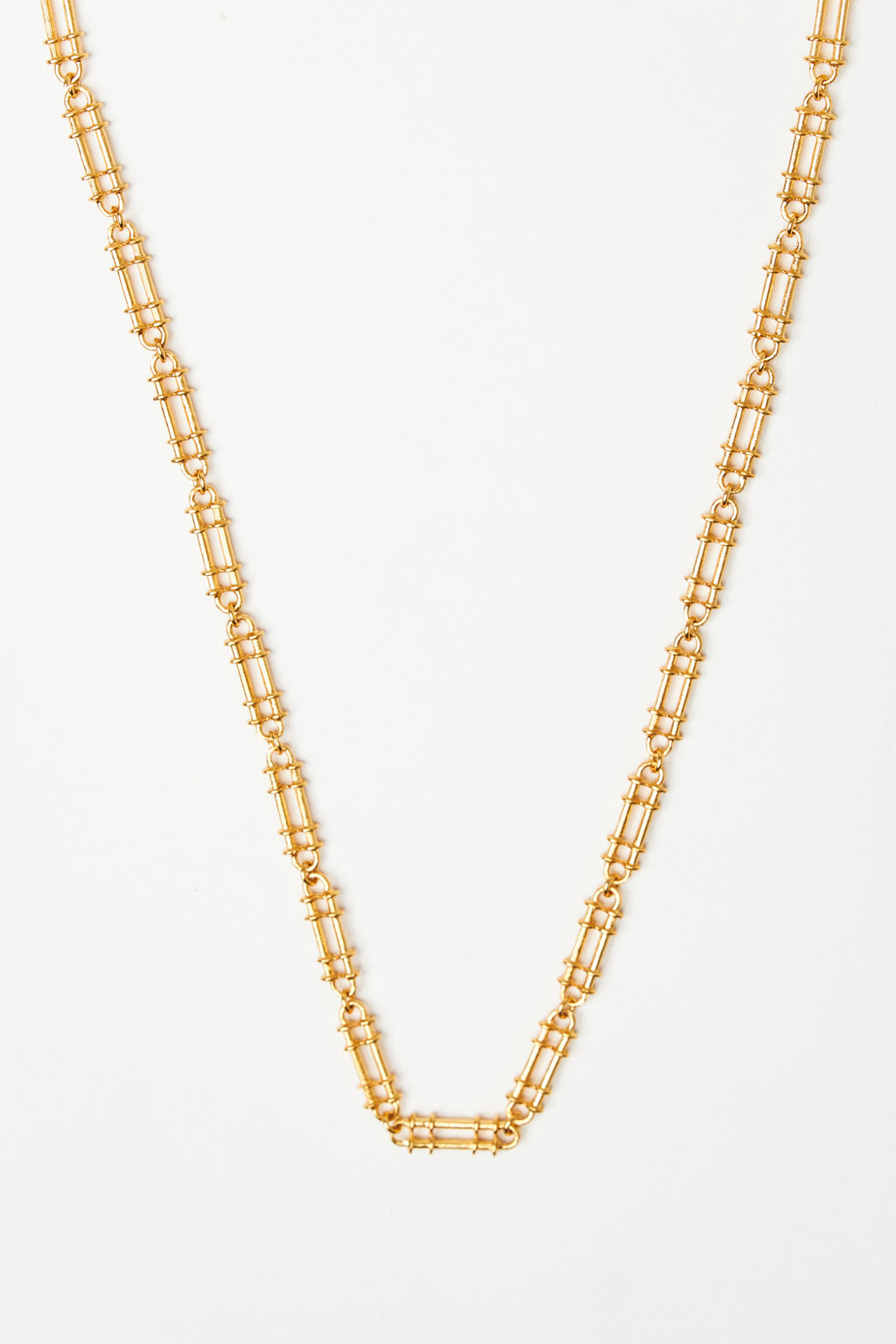 Gold Rectangular Link Necklace