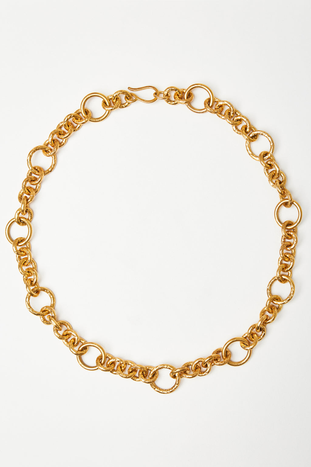 Gold Alternating Ring Chain Necklace