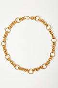 Gold Alternating Ring Chain Necklace