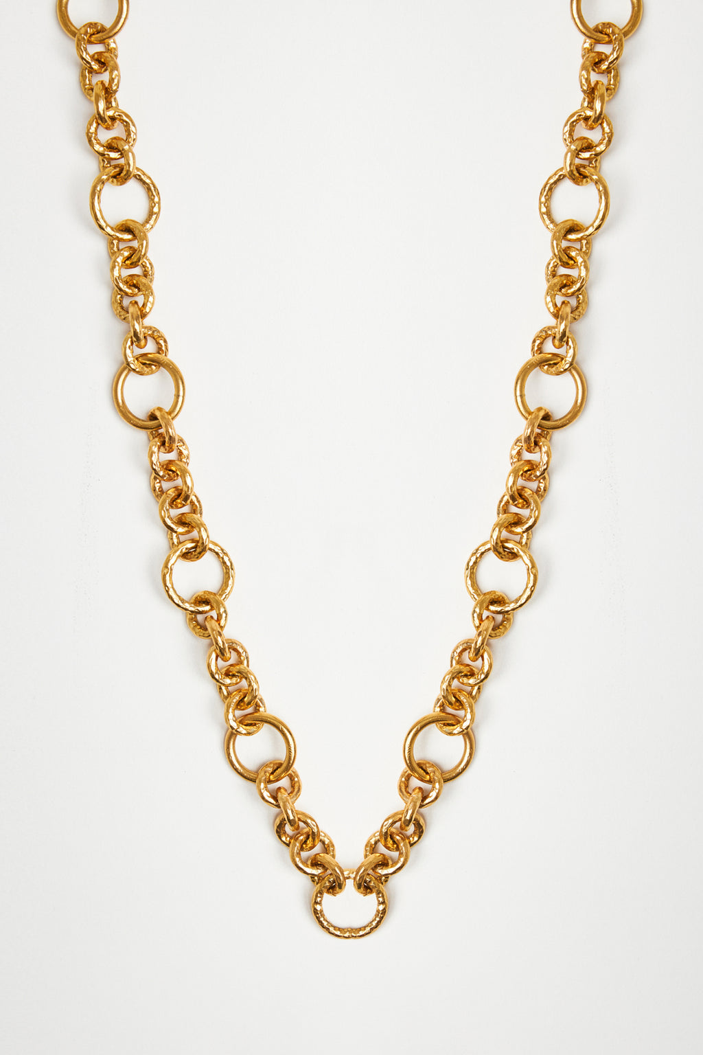 Gold Alternating Ring Chain Necklace