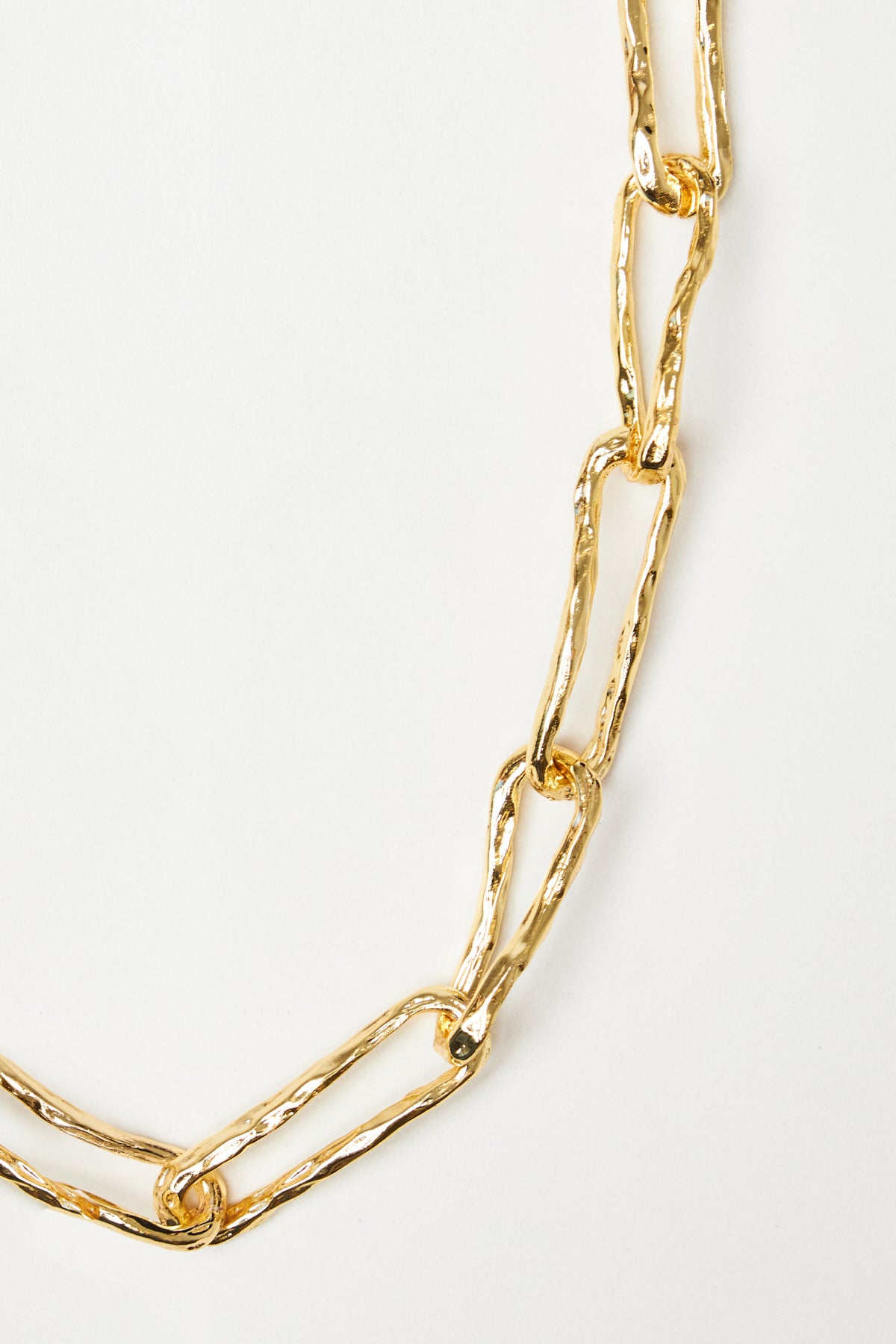 Gold Elongated Chain Necklace