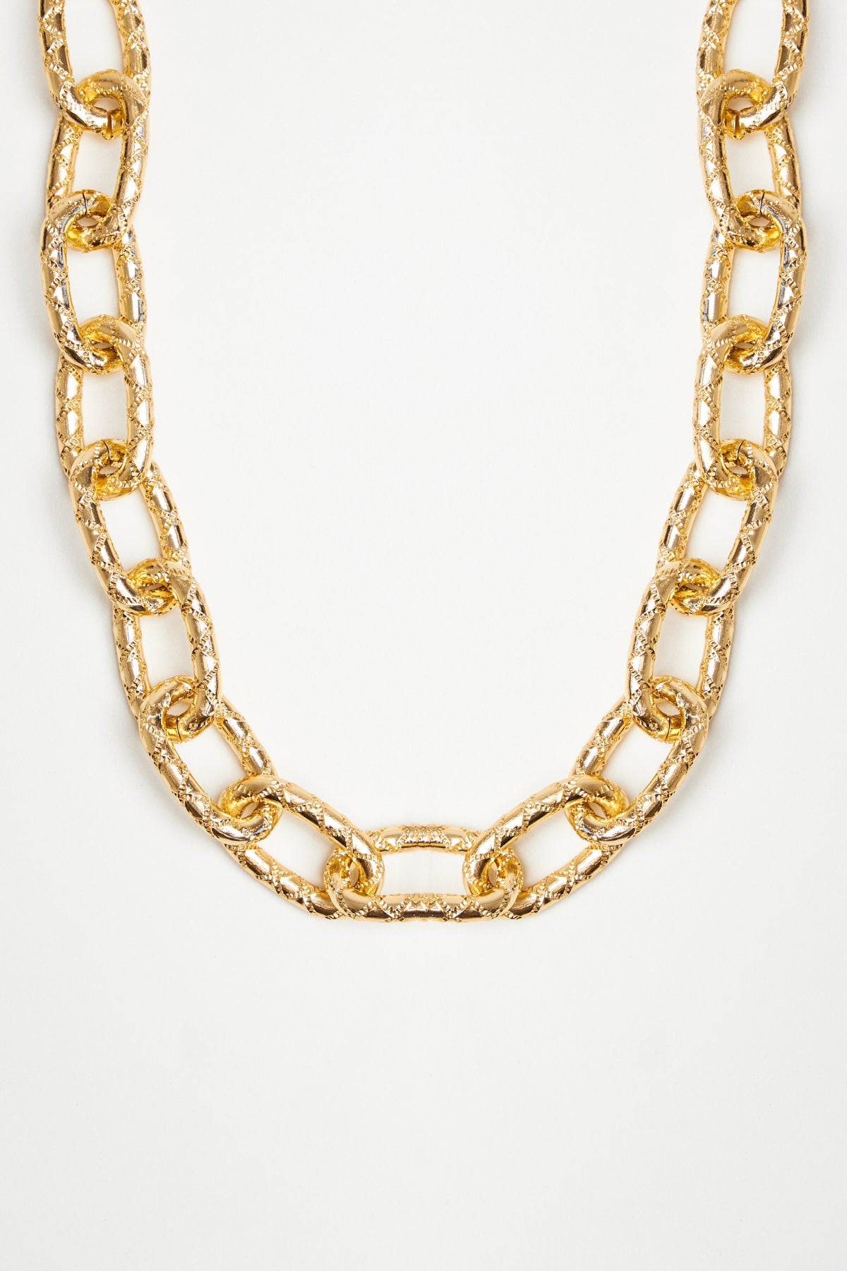 Bold Textured Chain Necklace