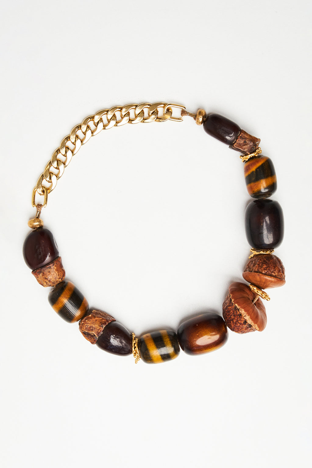 Seed Necklace with Gold Accents