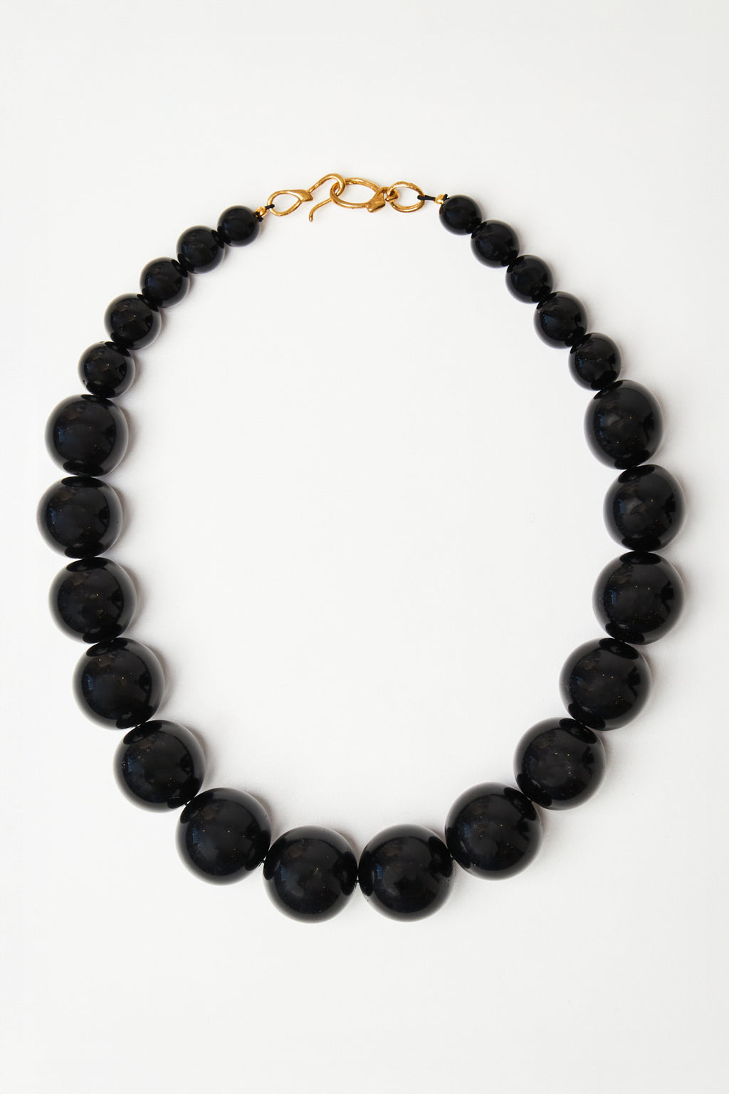 Graduated Onyx Bead Necklace
