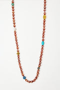 Striped Agate Bead Necklace with Mixed Accents