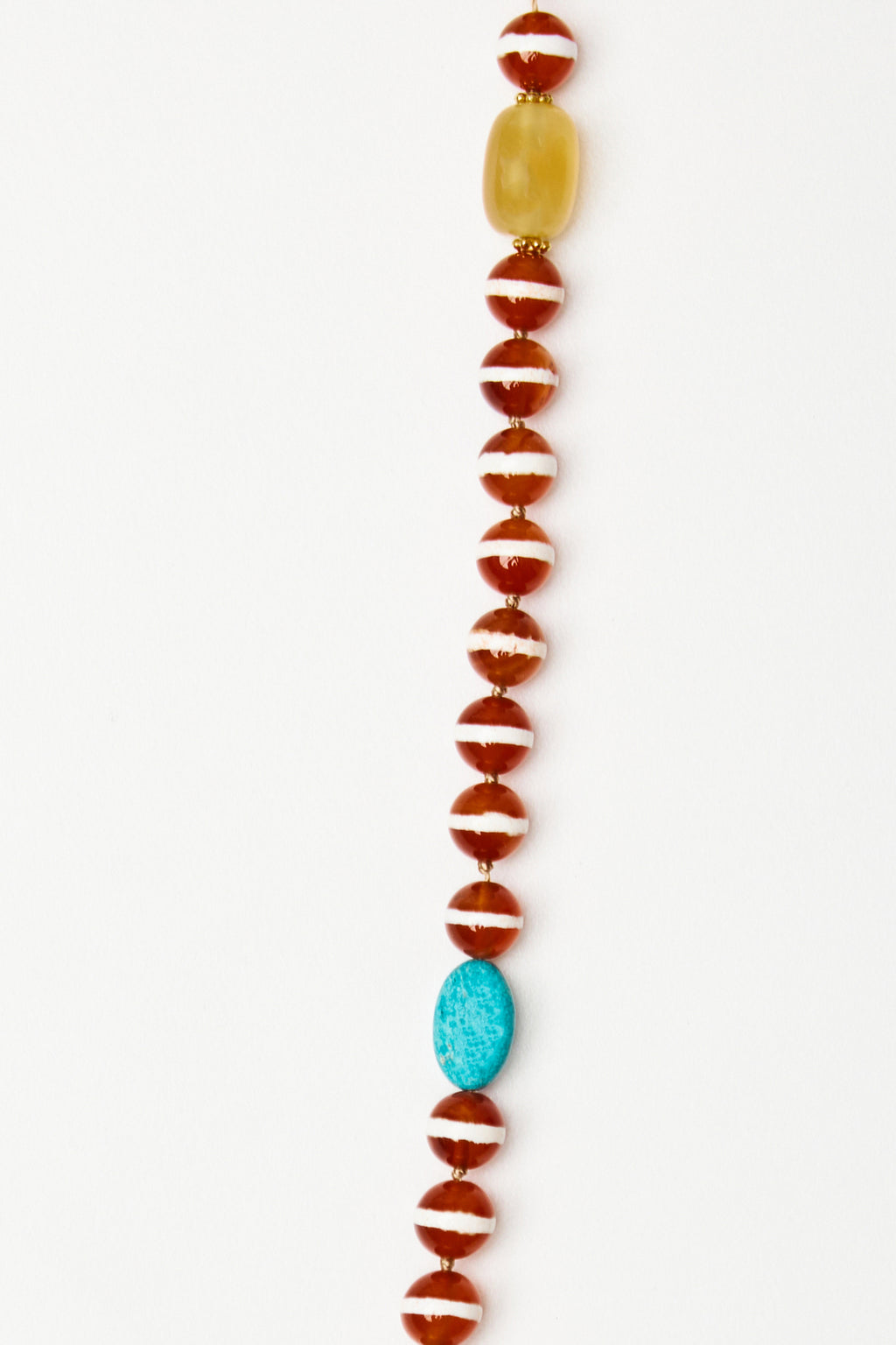 Striped Agate Bead Necklace with Mixed Accents