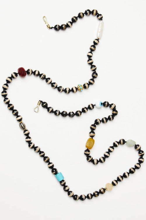 Agate Bead Necklace with Mixed Accents