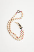 White Jasper Bead Necklace with Diamond Snake Pendant