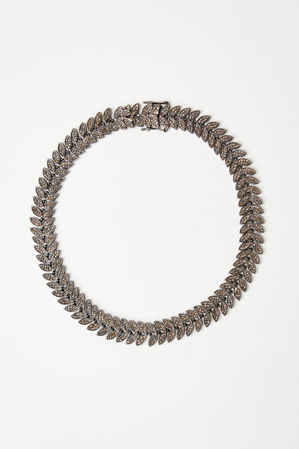 Leaf-Link Rose-Cut Diamond Pavé Necklace