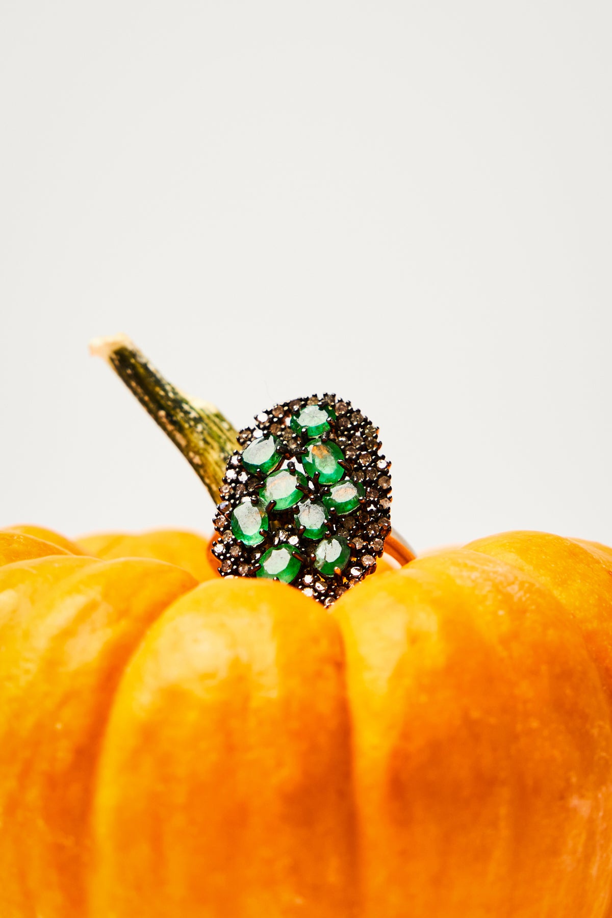 Emerald Cluster Diamond Ring