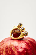 Gold Three-Polki Diamond Open Ring