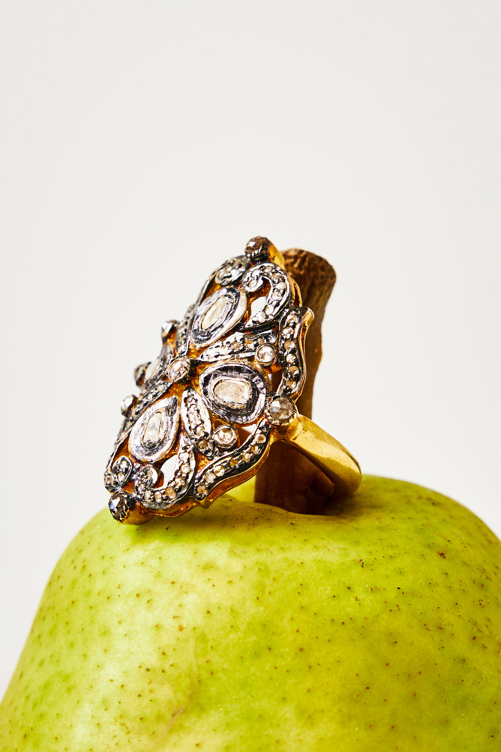 Diamond Cluster Filigree Ring