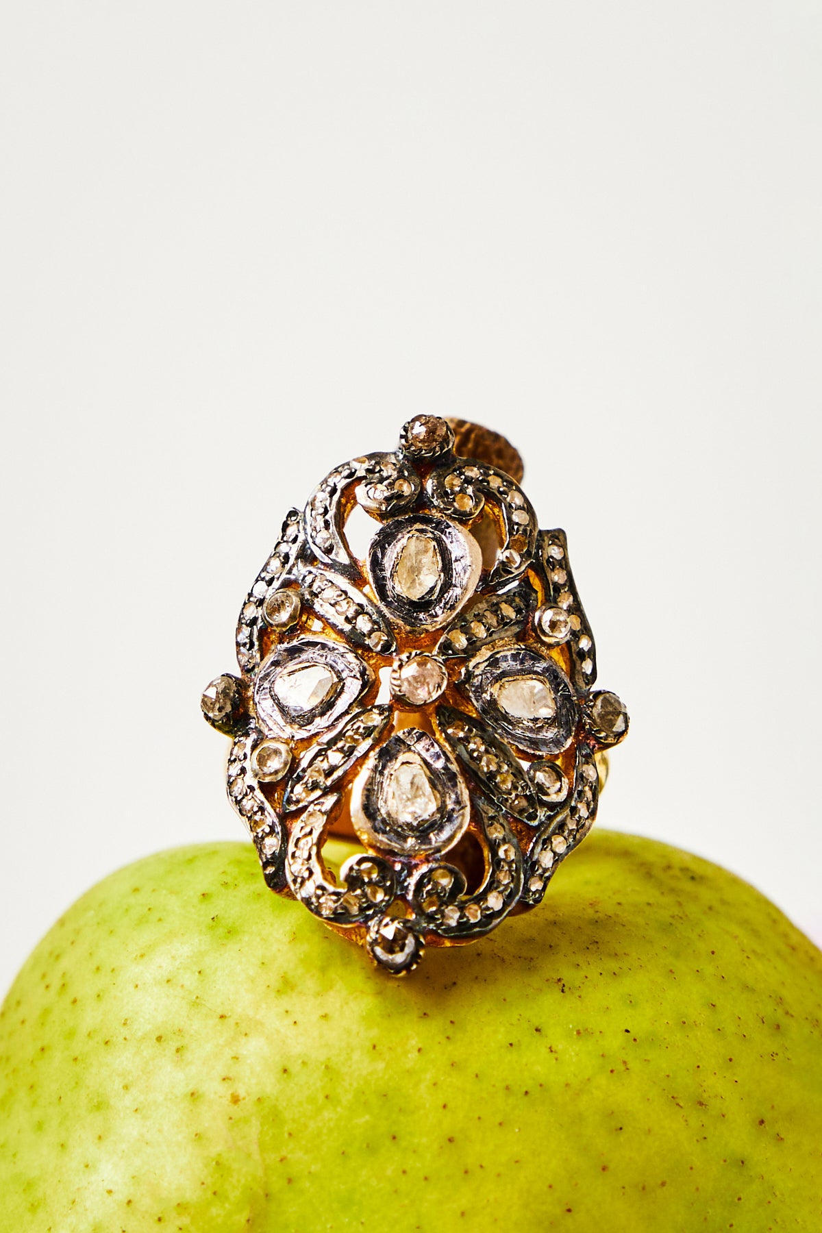 Diamond Cluster Filigree Ring
