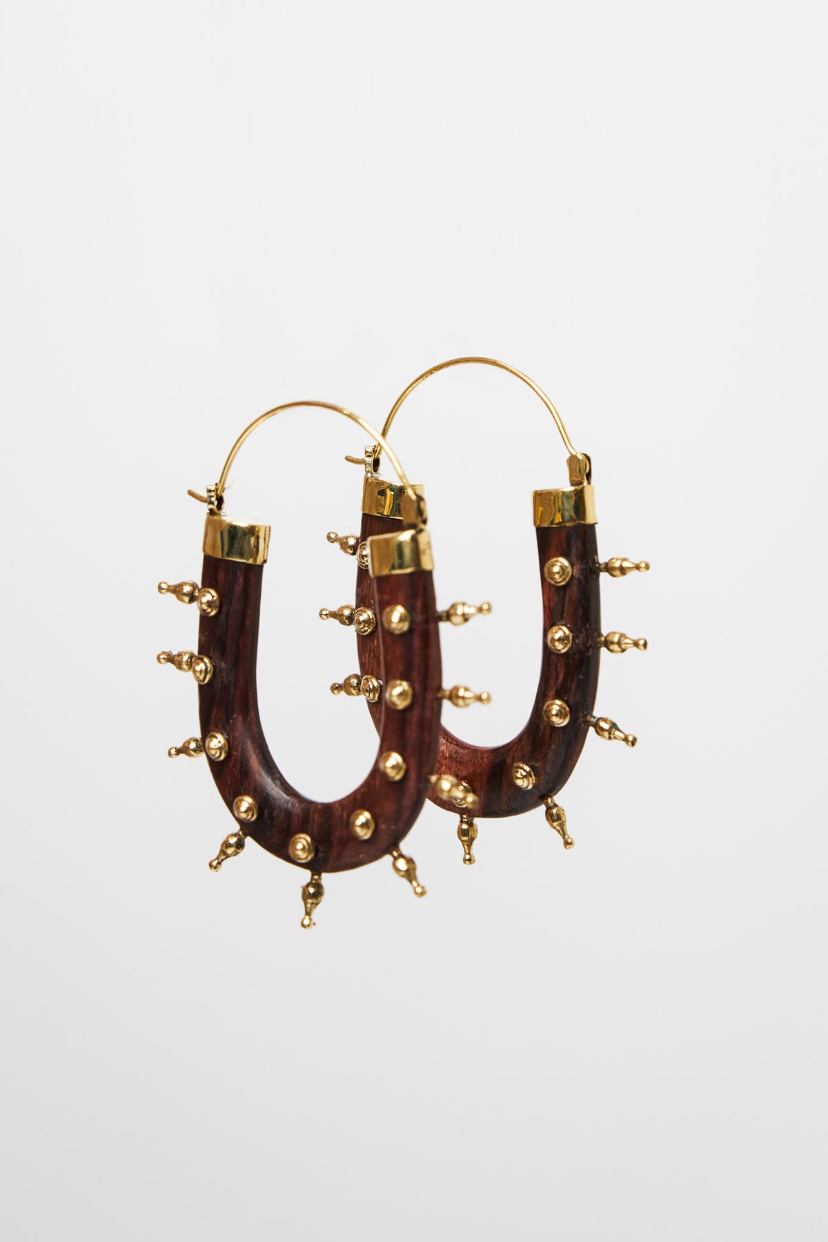 Spiked Stud Wood Hoops