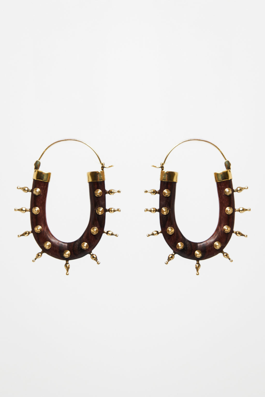 Spiked Stud Wood Hoops