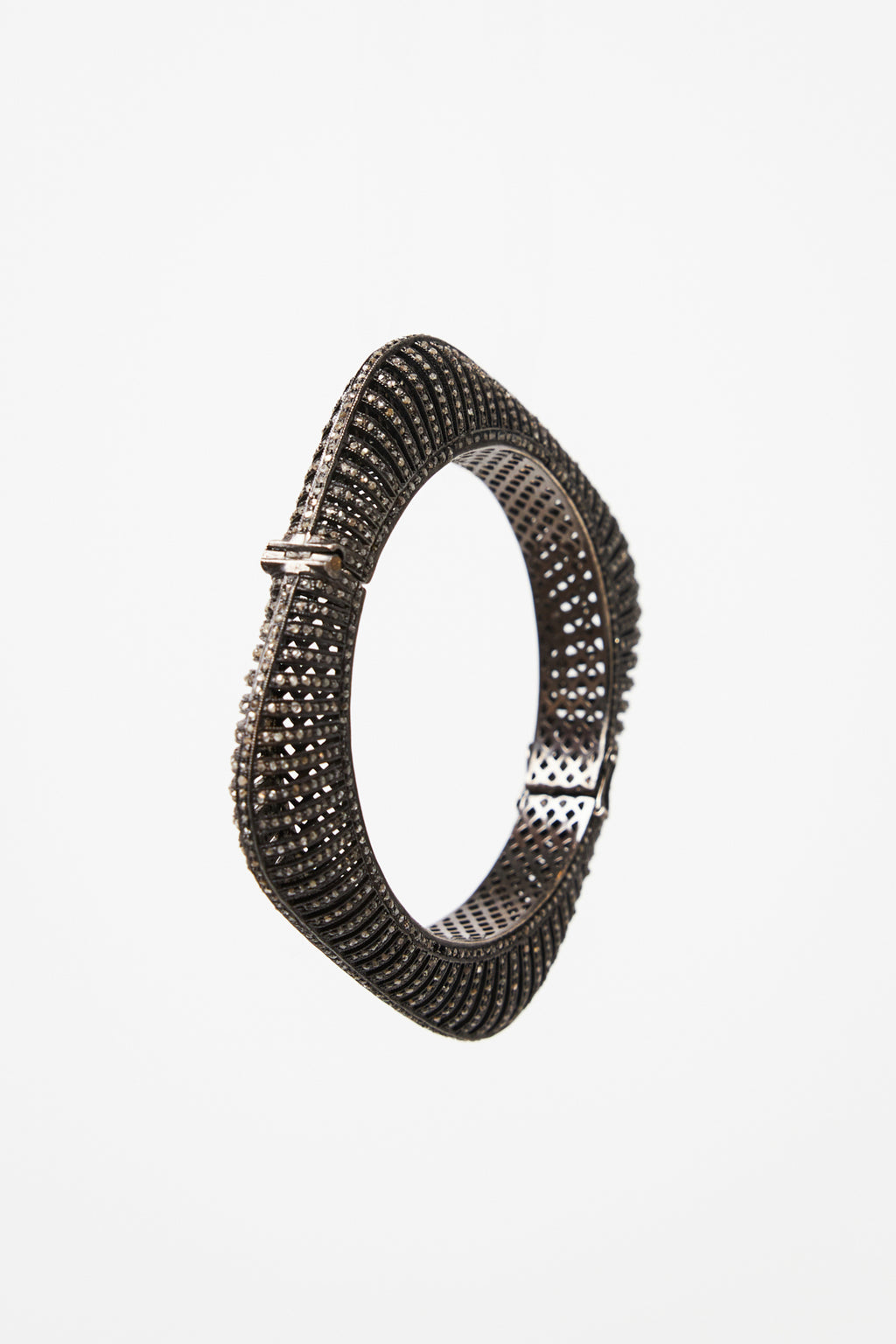 Geometric Diamond Studded Bangle