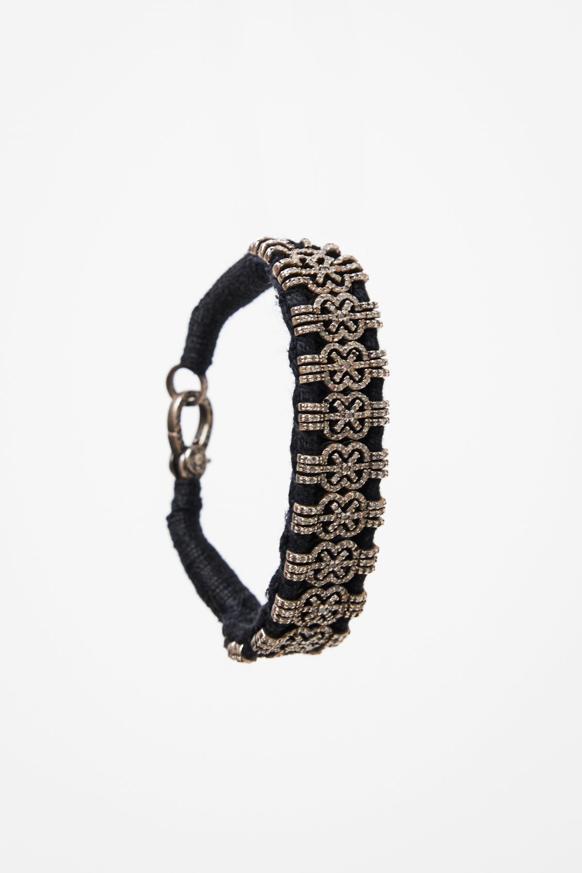 Woven Diamond Knot Bracelet in Black