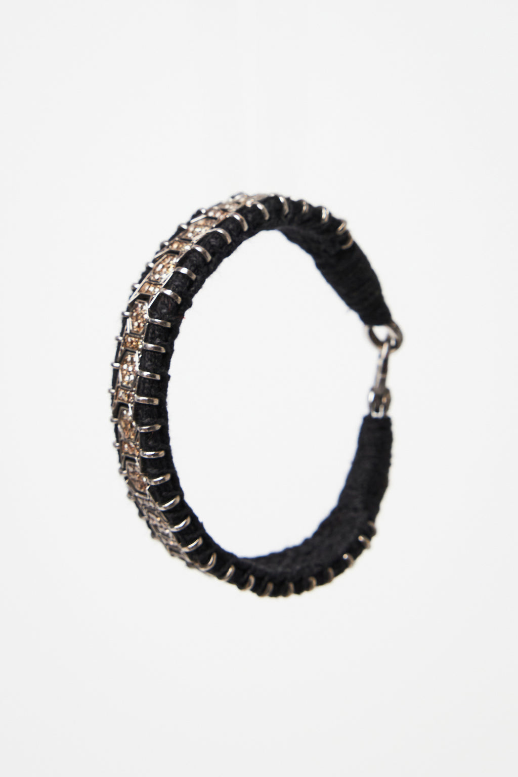 Woven Hexagon Diamond Bracelet in Black