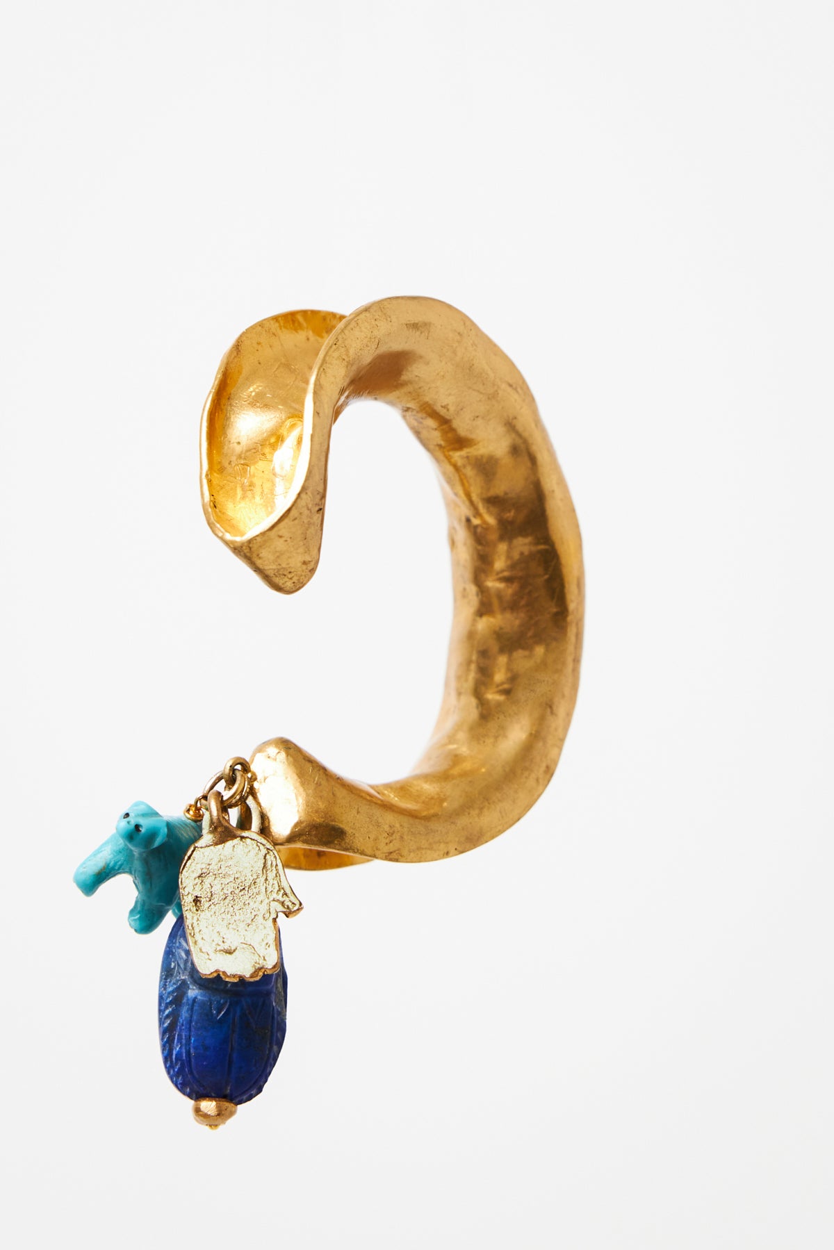 Hammered Concave Charm Bracelet