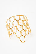Linked Gold Grid Cuff Bracelet