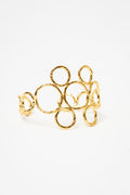 Hammered Gold Circle Cuff Bracelet