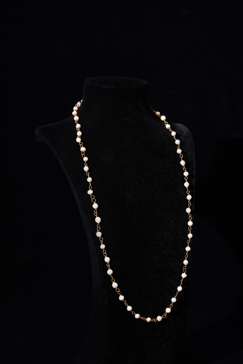 Pearl Station Gold Chain Necklace