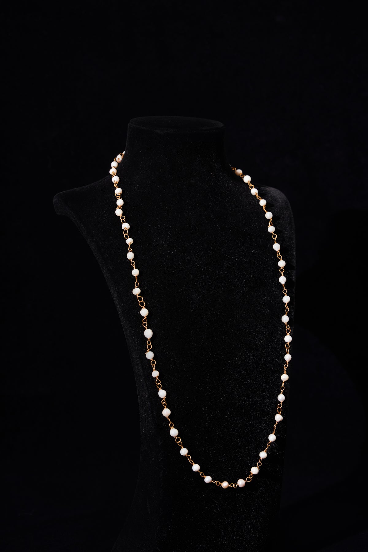 Pearl Station Gold Chain Necklace