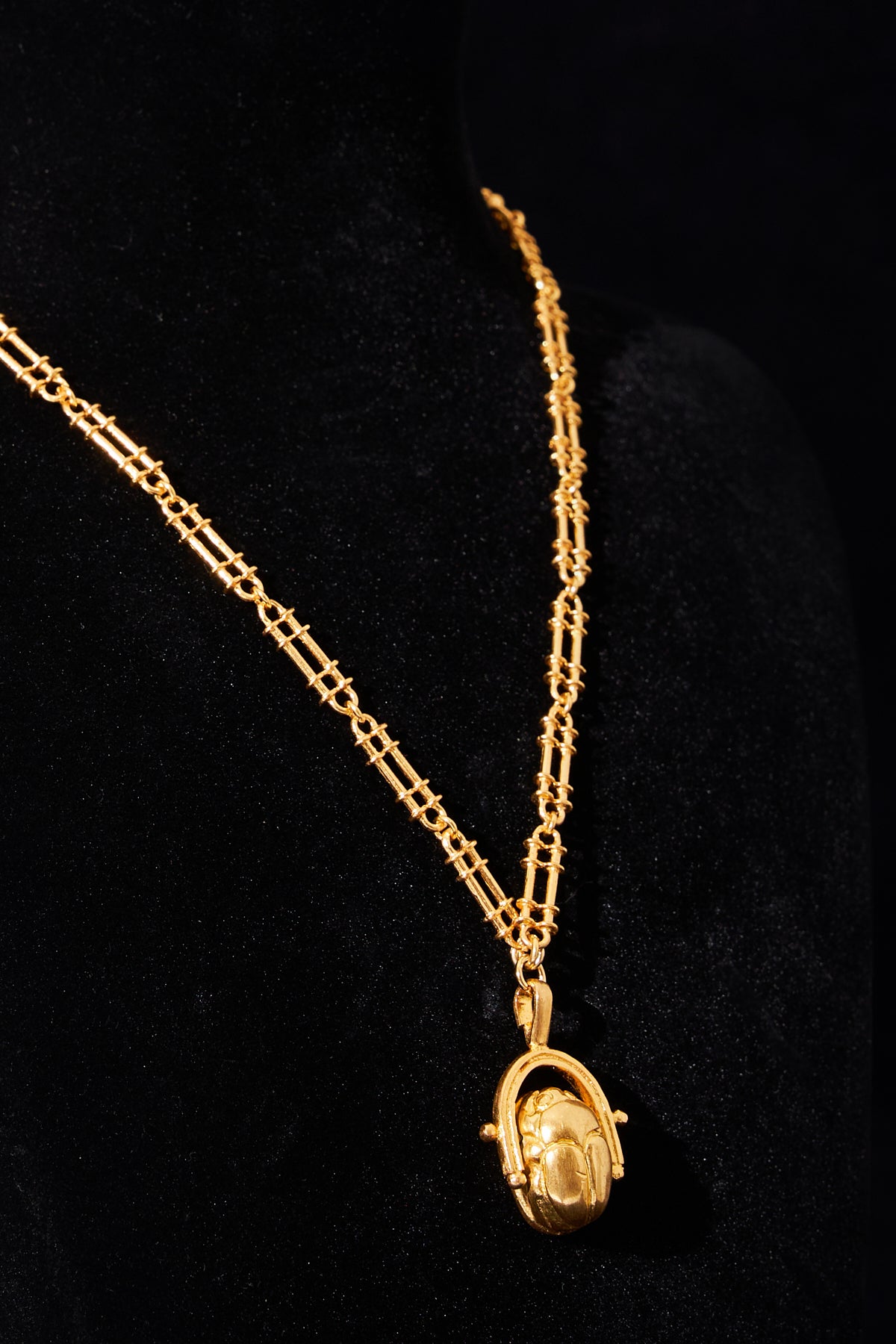 Gold Scarab Pendant Necklace