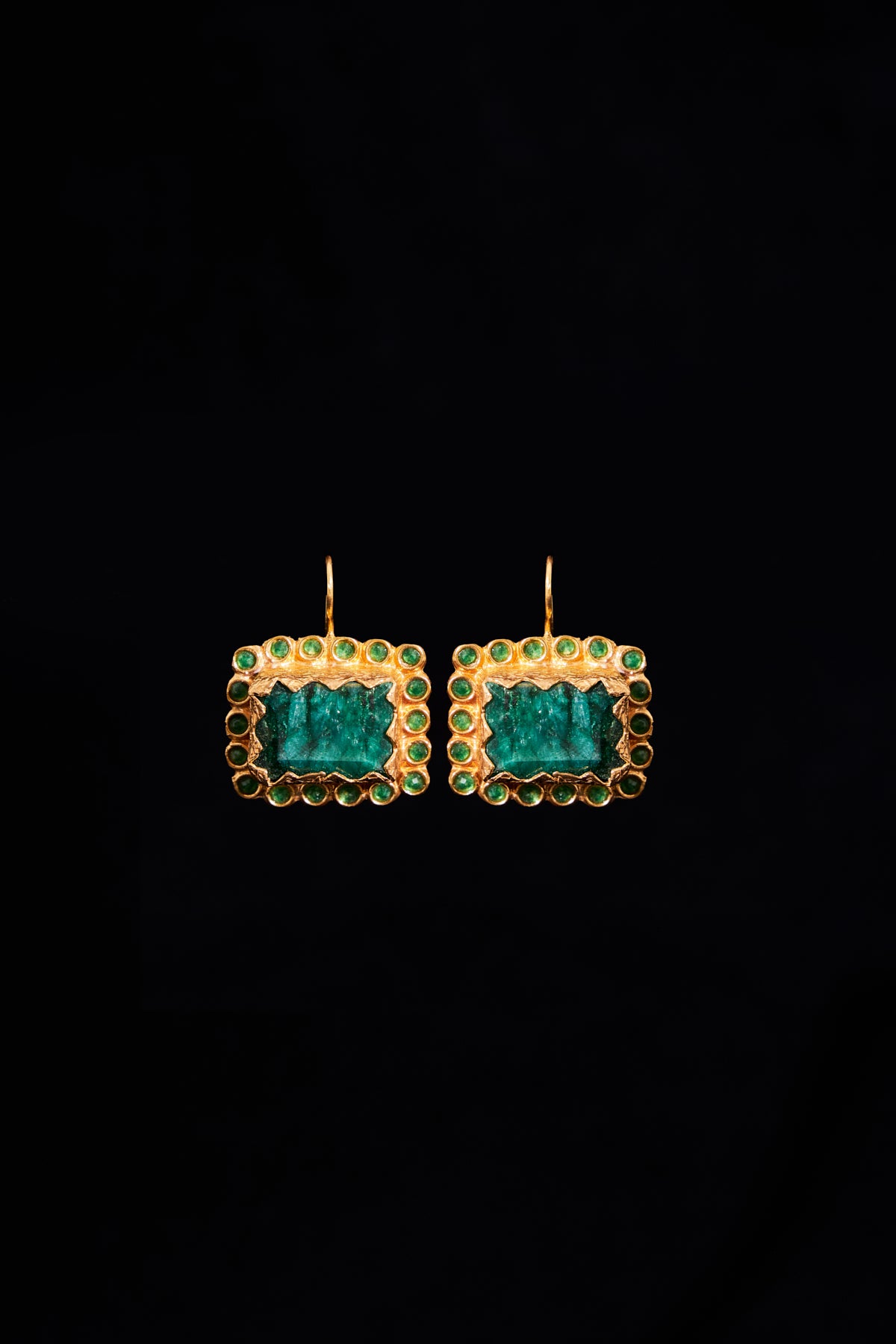 Framed Jade Earrings