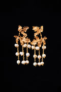 Golden Oak Pearl Cascade Earrings