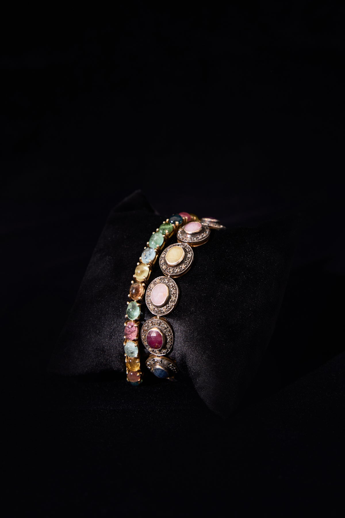 Tourmaline Diamond Pavé Medallion Bracelet
