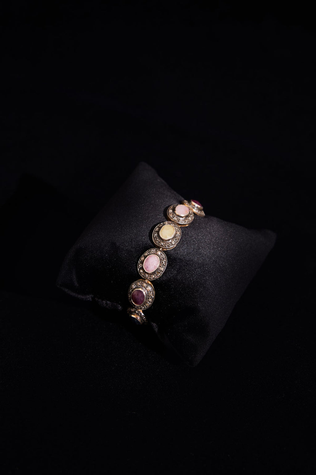 Tourmaline Diamond Pavé Medallion Bracelet