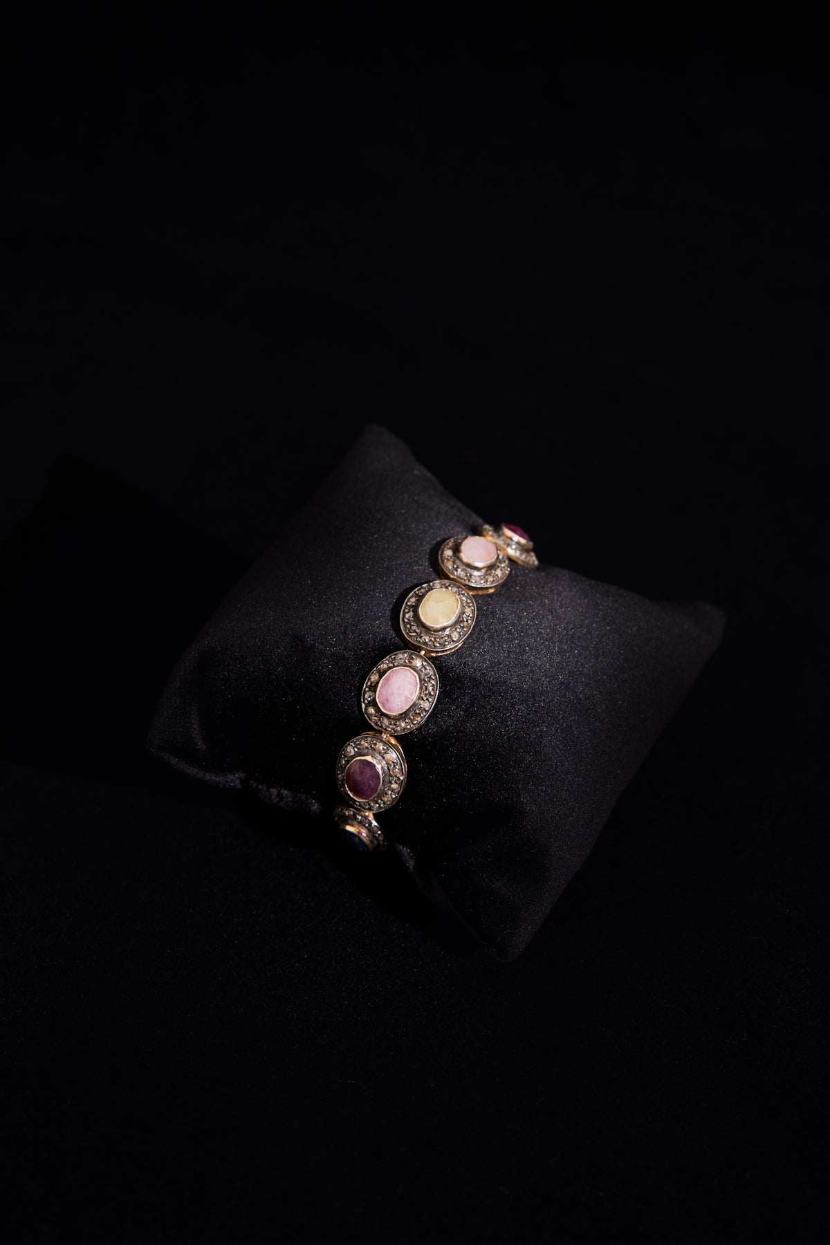 Tourmaline Diamond Pavé Medallion Bracelet