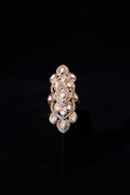 Rose-Cut Diamond Pavé Elongated Ring
